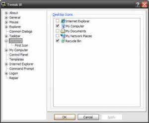 hide recycle bin in xp windows