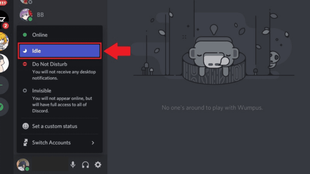 What does idle mean on discord