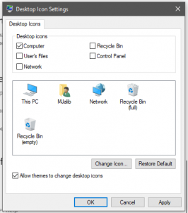 hide recycle bin windows 10 8